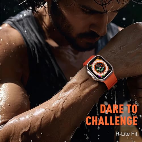 Bandletic Compatible with Apple Watch Ultra 2 Band/Apple Watch Ultra Band, Compatible with Apple Watch Bands for Men 49mm 45mm 44mm 42mm,Silicone Sport Bands for iWatch Ultra Series SE 9 8 7 6 5 4 3