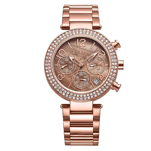 Montre pour femme en acier inoxydable SEPTIMA élégante 38 mm