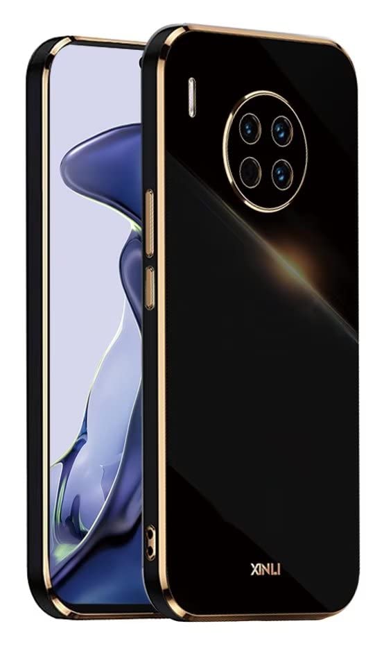 EASSGU [Telaio Elettrolitico Custodia per HUAWEI Nova 8i / HONOR 50 Lite (6.67' Inches) Cover Protettiva in Morbido Silicone TPU - Nero