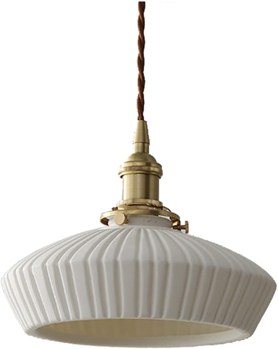 ZTTECH 220mm White Glass Pendant Light Brass Socket Hanging Lamp Ceiling Light (TC-PL-2)
