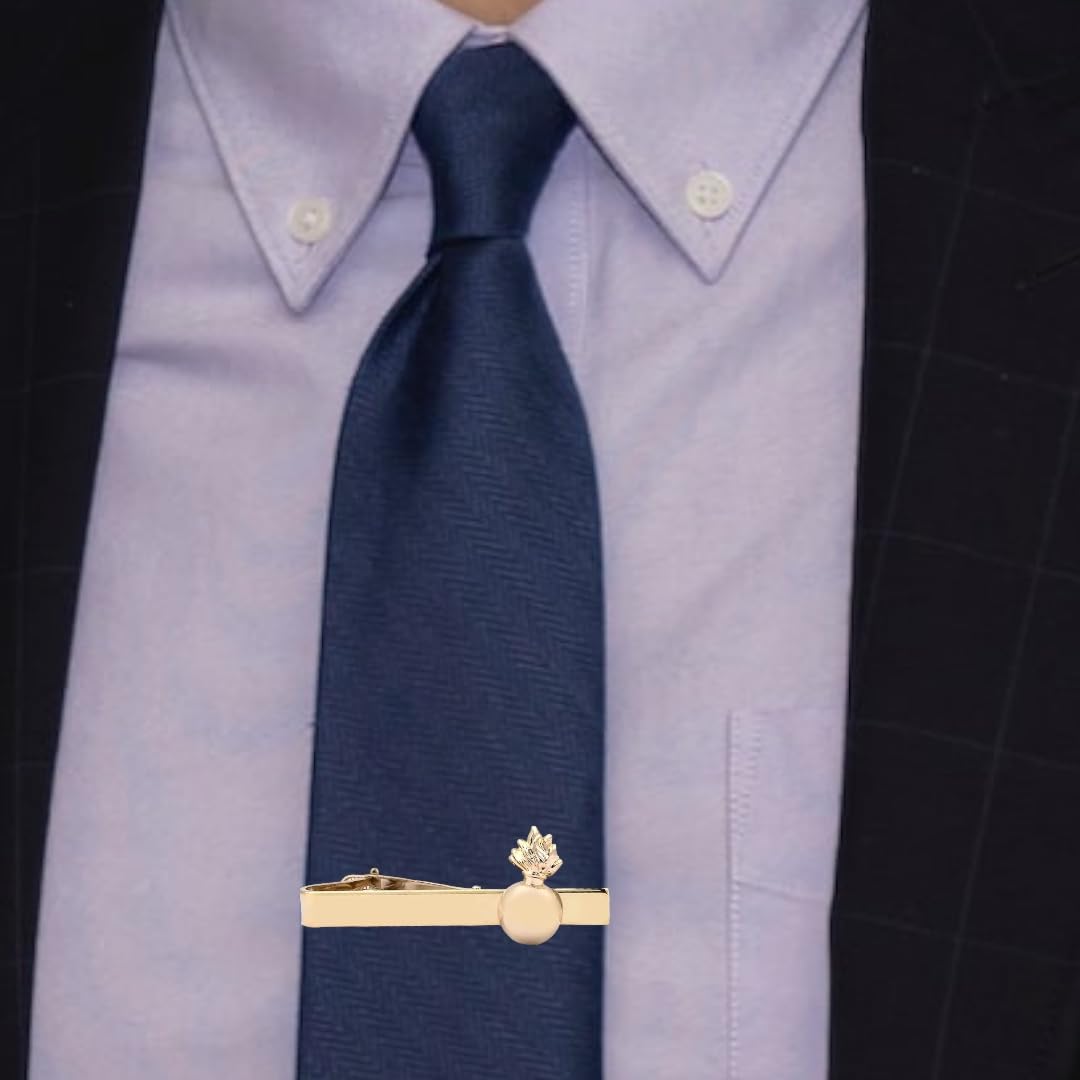 Pasador de Corbata Emblema de Artillería 18x10 mm | Pasador Original para Regalar | Pasador de Pinza Dorado | Broches Exclusivos | Complementos de Moda para Hombres