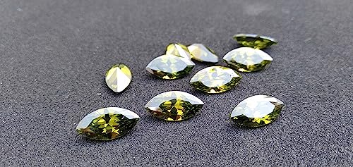 Diamant synthétique vert olive marquise AAA pour bijoux