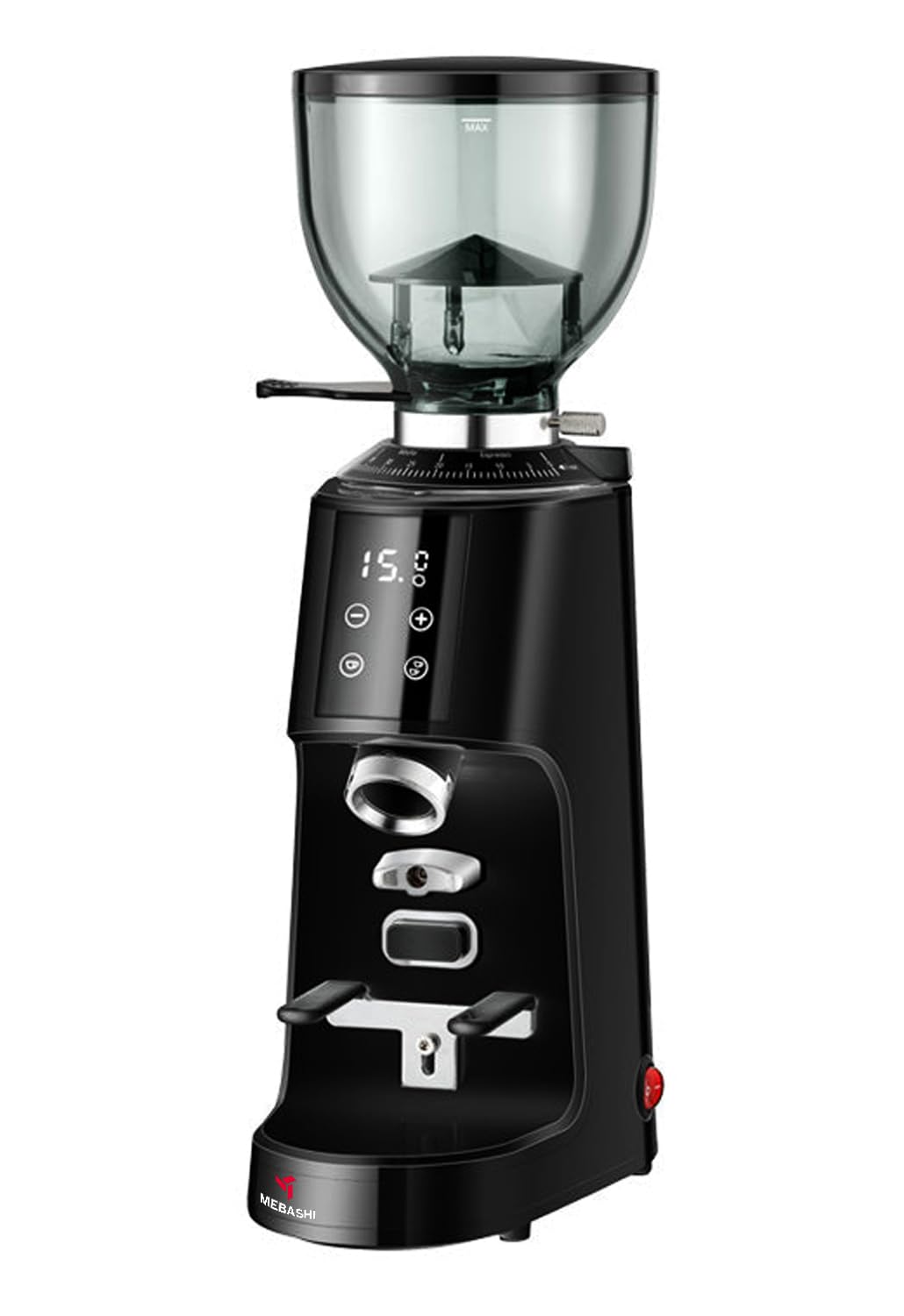 MEBASHI Coffee Grinder, Digital Touch Screen, 350g Capacity, 64mm Stainless Steel Flat Burr, 100 Grind Settings| IMD touch screen (ME-CG2300)(180W)