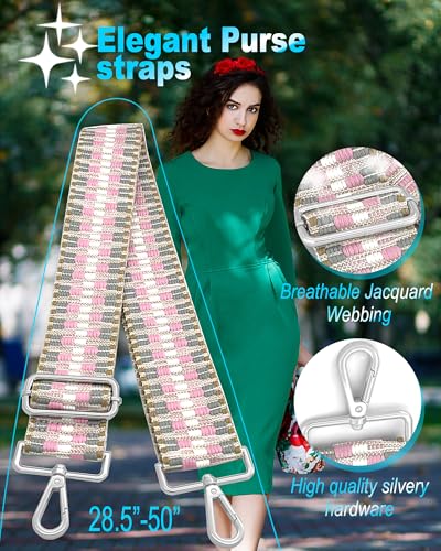 Image of Silvery Purse Straps Replacement Crossbody - Guitar Strap for Purse Crossbody
