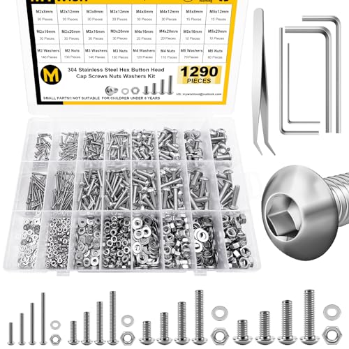 MYWISH 1290-Piece Metric Screw Assortment Kit
