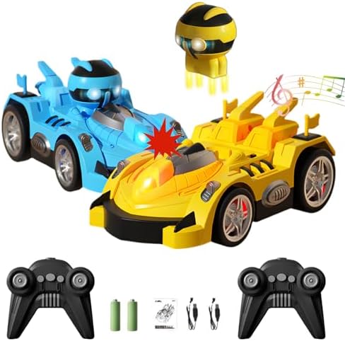 Remote Control Bumper Cars 2pcs,RC Stunt Car with Light & Music,RC Cars Gifts for Boys,Toy Cars for Kids Birthday Christmas