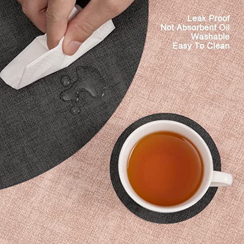Myir JUN Leather Placemats and Coaster Set of 4 - Image 3