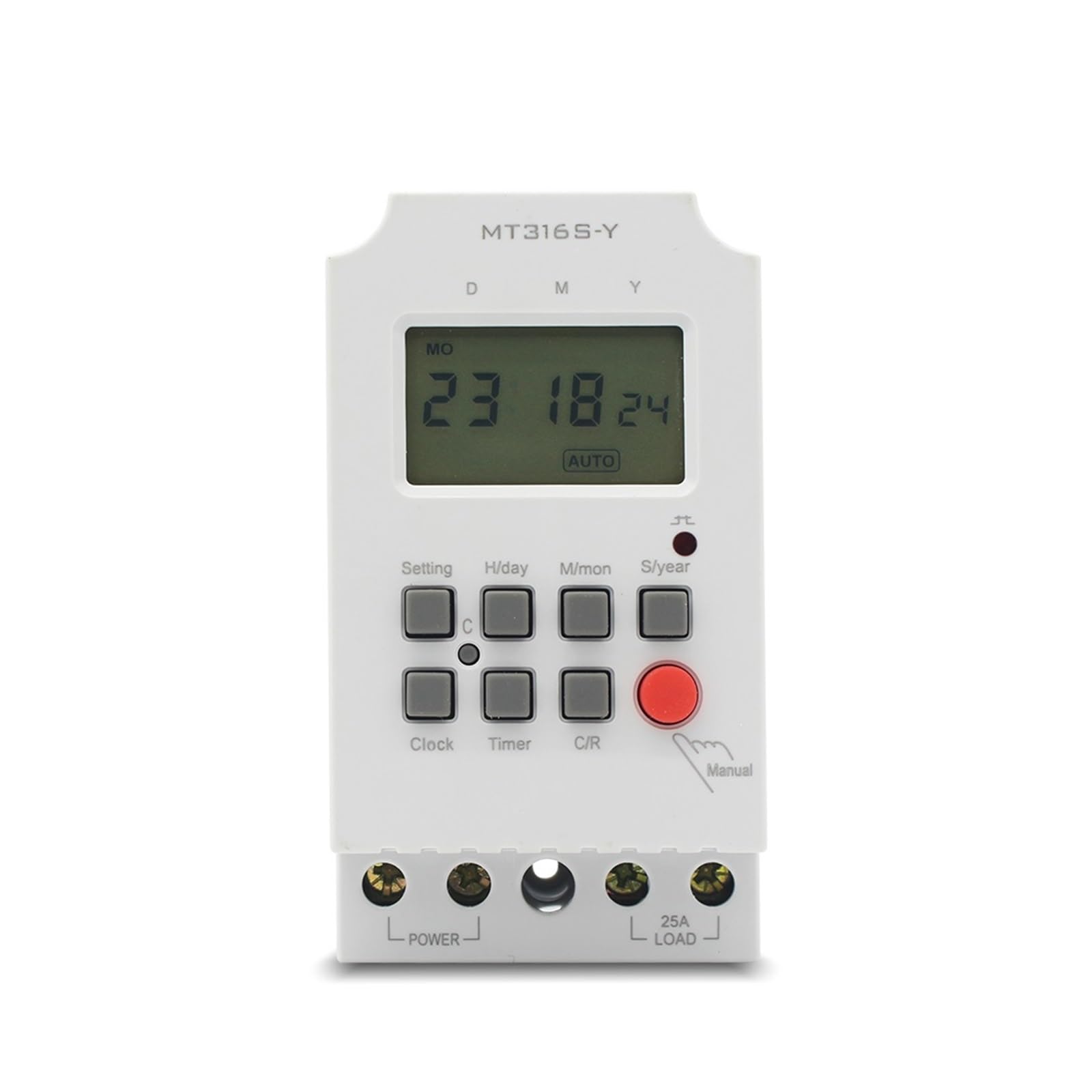 RWRAPS microcomputer Interruttore Timer 220VAC 25A MT316S-Y Temporizzatore programmabile su Guida DIN con LCD Temporizzatore Giornaliero/mensile/Interruttore orario Digitale annuale
