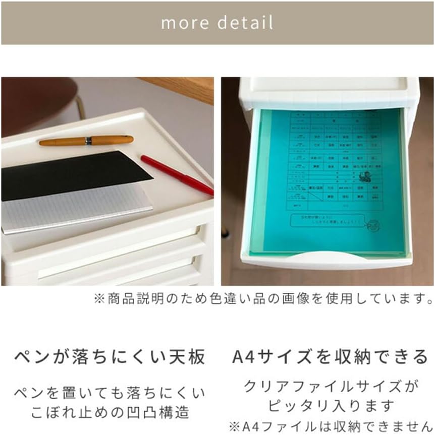 レターケースA4 浅型10段 キャスター付き 書類 収納ケース 収納ボックス レターケース サイドチェスト サイドラック 引き出し