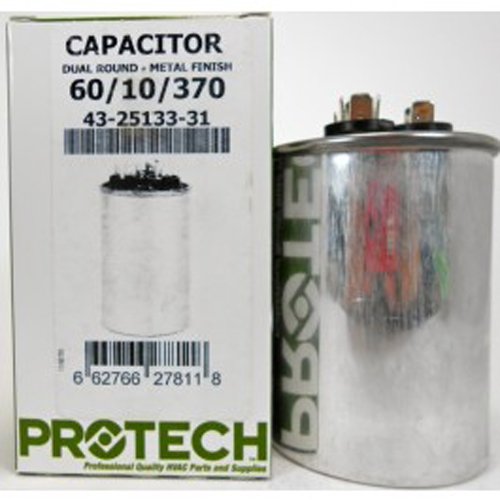 43-25133-31 -Cosaire OEM Round Replacement Dual Run Capacitor 60 + 10 UF/MFD 370 Volt