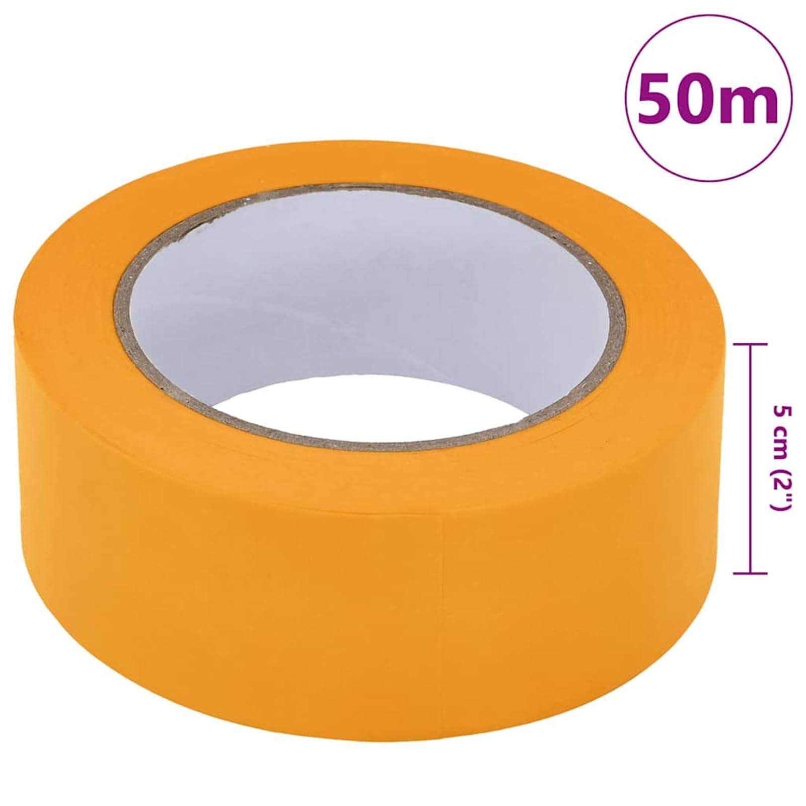 Gecheer Malerklebeband, 12 Stück Gelb 50mm x 50m, Papier Abdeckband für Mal- und Bastelarbeiten, Innen- und Außenbereich, Werkstatt, Heimstudio, Holz, Metall, Kunststoff, Glas