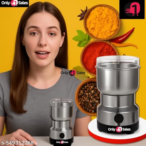 Image of Stainless Steel Grinder | Nima | Multifunctional, Smash Machine | Coffee Beans Electric| Mixer| Spice | Dry Masala | Masala Mixer| Chutney Grinder