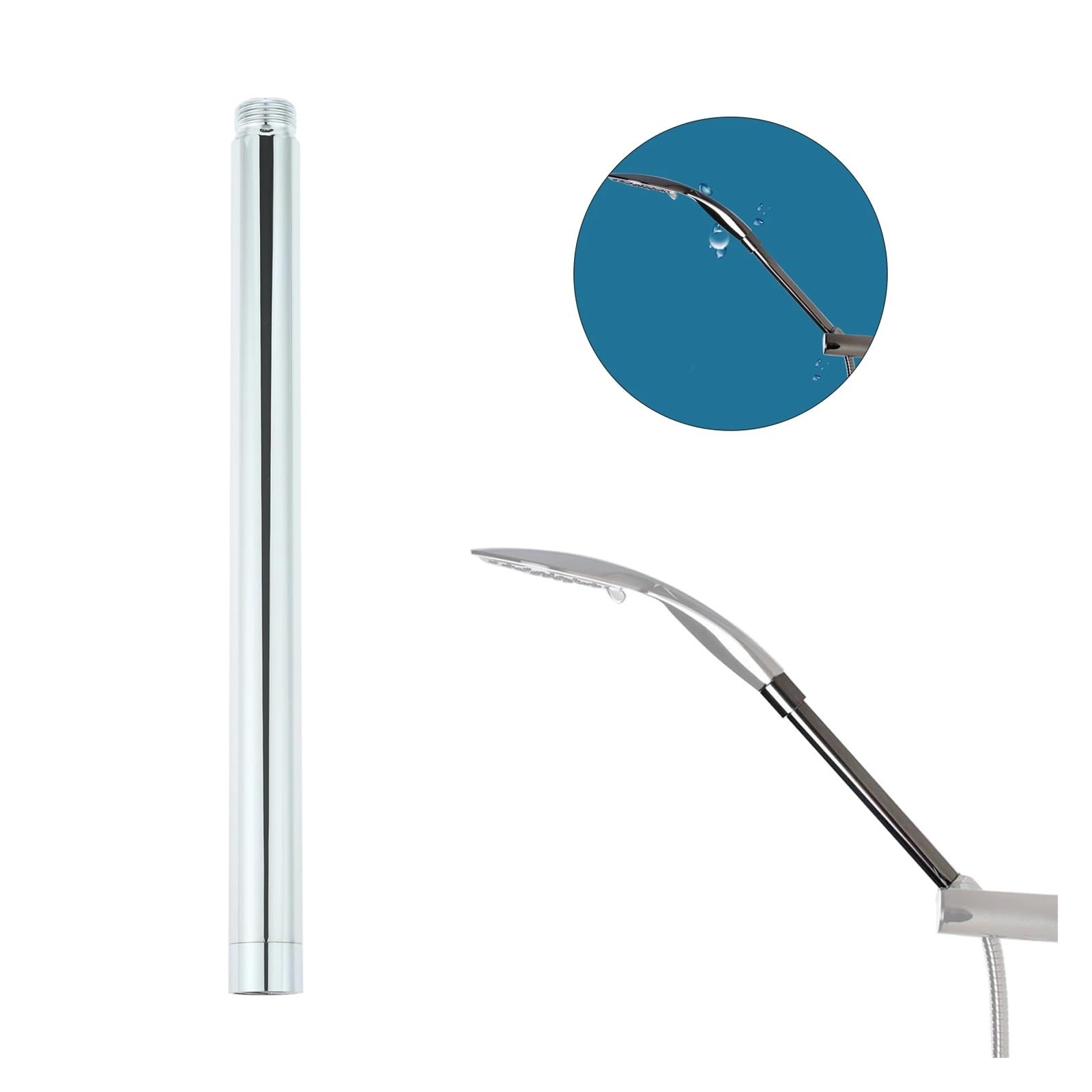 GUYTRM Extensor de brazo de ducha de 10 pulgadas, de acero inoxidable, de 1/2 pulgada, hembra a macho, de alto caudal for baño. lingli