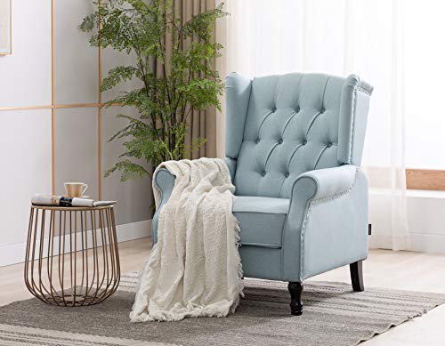 Artechworks-Winged-Fabric-Modern-Accent-Chair-Tufted-Arm-Club-Chair-Linen-Single-Sofa-with-Wooden-Legs-Comfy-Upholstered-for-Reading-Living-Room-Bedroom-OfficeLight-Blue Artechworks Winged Fabric Modern Accent Chair Tufted Arm Club Chair Linen Single Sofa with Wooden Legs Comfy Upholstered for Reading Living Room Bedroom OfficeLight Blue