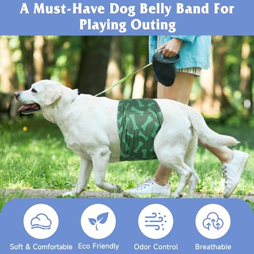 Image of Reusable Dog Diapers Male 3Pcs, Premium Washable Belly Band for Male Dogs XLarge, High Absorbing Male Dog Wraps for Doggie in Incontinence, Excitable Urination and Training (Giraffe, XL)