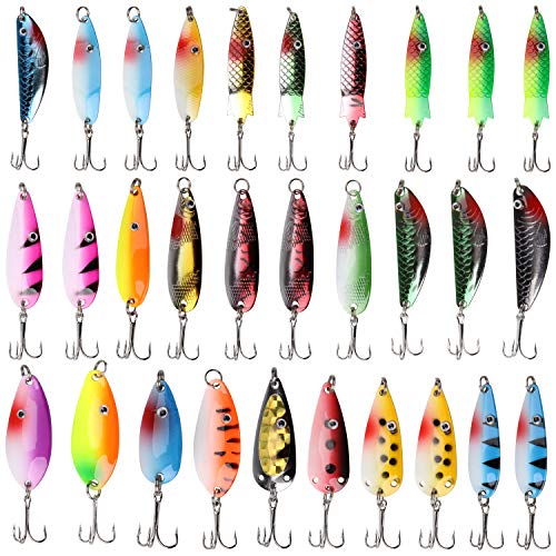 30pcs Fishing Spoons Lures Kit