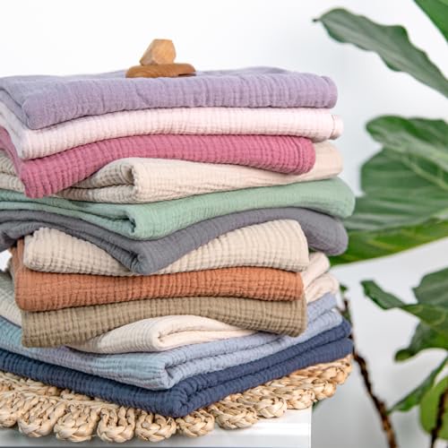 lulumoon Muslin Swaddle Blanket Baby - Cotton Swaddling Blanket Soft Baby Receiving Blankets Neutral 3Pack(Grey+Green)