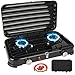 Camping Cocina de Gas Butano Portátil con 2 Fuegos, Hornillo a Gas 4.4KW Quemadores con 150cm Manguera y 37 mbr Regulador, Cocina Gas al Aire Libre con Tapa para Picnic o Acampada