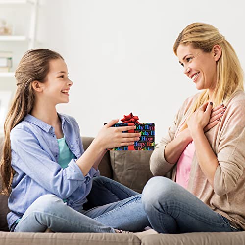 Happy Birthday Wrapping Paper For Kids Girls Boys Women Men, Gradient Color Gift Wrap Paper With Cut Lines On Reverse, Wrapping Paper Birthday 6 Sheets Folded Flat 20X28 Inches Per Sheet #TOP4