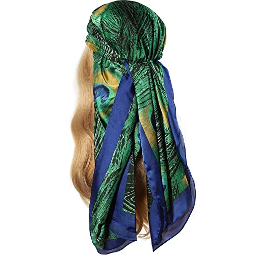 Silk Feeling Scarf Large Headscarf Fashion Sunscreen Hair Wraps Soft Neck Scarves for Women4