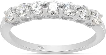 SAVEARTH DIAMONDS Moissanite Wedding Band 18K Gold Plated 925 Sterling ...