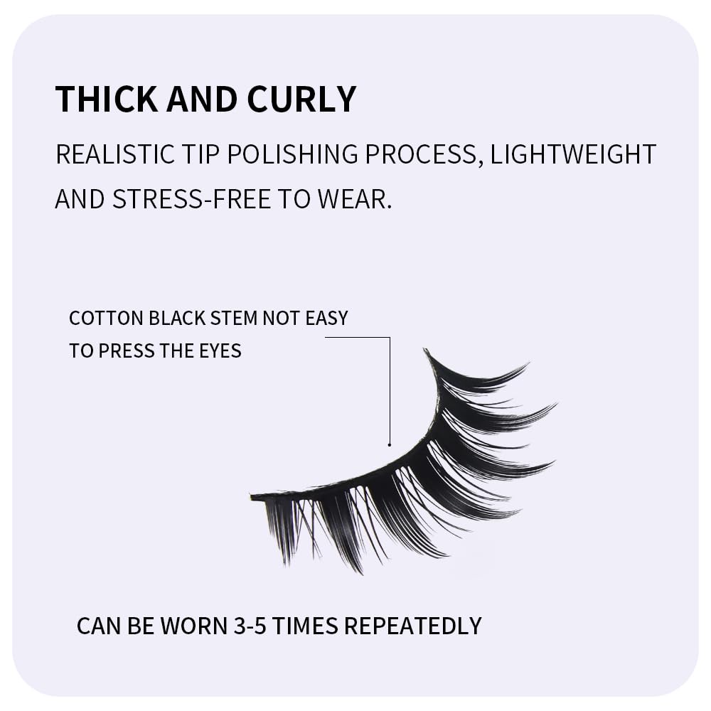 AKARA Ciglia Finte Naturali 7 Paia 3D Ciglia Finte False Eyelashes Visone Artificiale (3D-BN12)