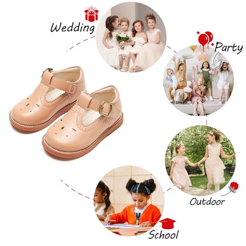 Image of PHIRAMIN Toddler Girl Mary Jane Dress Shoes-Little Girl School Uniform Shoes for Wedding Party