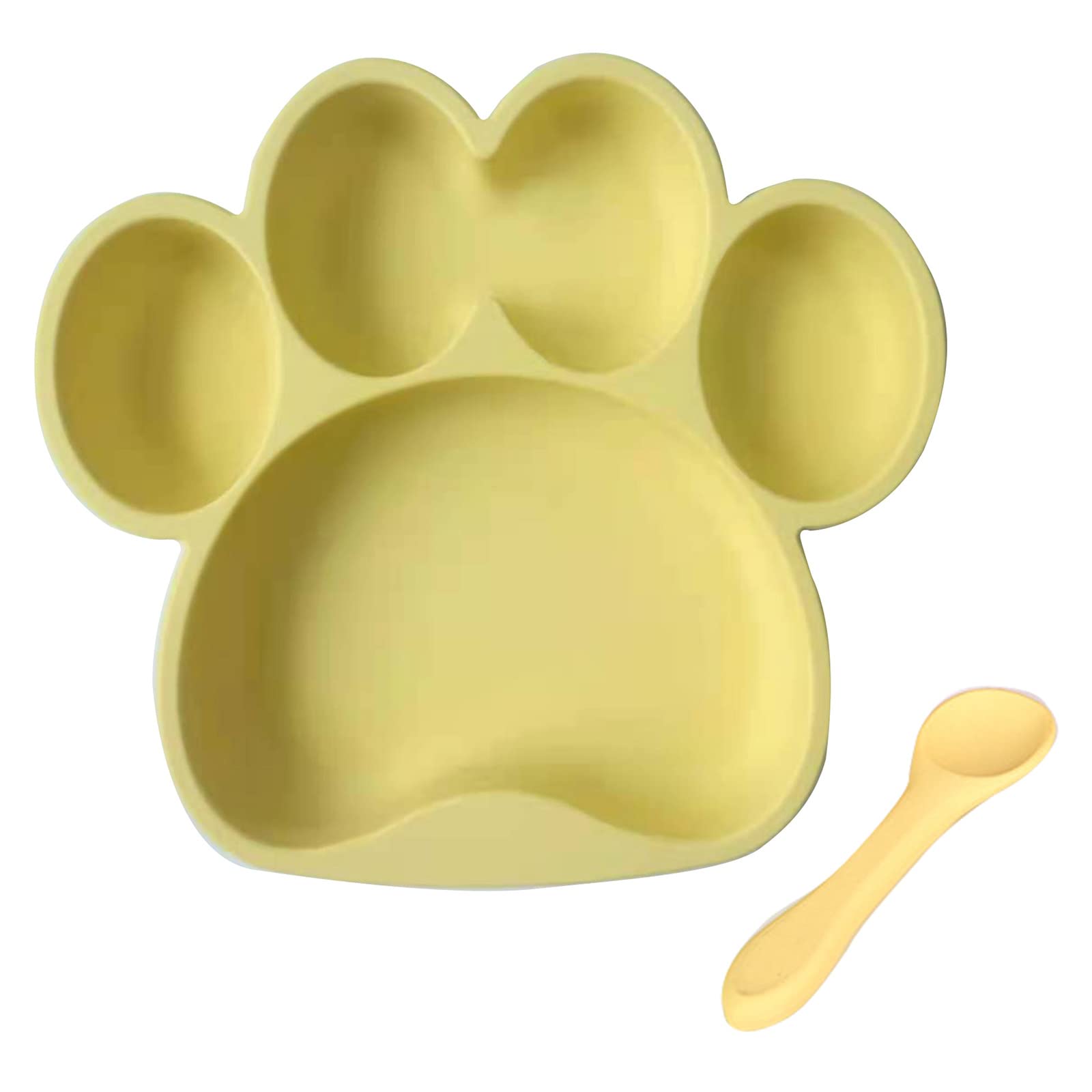 MALSSE Shaped Baby Feeding Bowls and Spoon Cartoon Suction Cup Tableware Set Silicone Infant Eating Utensils Toddler Tableware Set Suction for Boys Girls