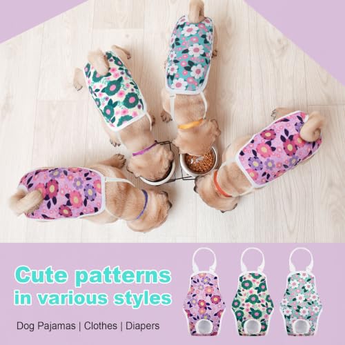 Image of Jollywoods 3 Pack Washable Female Dog Diapers with Adjustable Suspender | French Bulldog Period Panties, Escape Proof Dog Underwear Female, Super Absorbent Leakproof for Dog in Heat Cycle M
