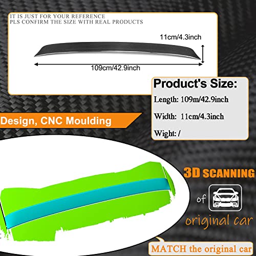 Mcarcar Kit Carbon Fiber Rear Roof Spoiler Fits For Infiniti G25 G35 G37 Sedan 4-Door 2006-2013 Factory Outlet Carbon Fiber Cf Roof Window Top Wing Lip #TOP4