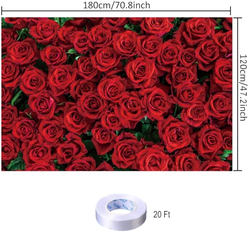 Fondo Fotográfico Rosas Rojas 70.8x47.2 Pulgadas miniatura 2