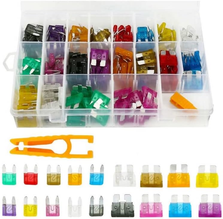 Ausale 220pcs Car Fuses, Assorted Standard Car Auto Fuses Set ATC/APR/ATO+ATM, Mini Blade Fuses