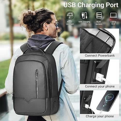 HEROIC KNIGHT Laptop Backpack, Expandable 18L-25L Tech Business Backpack with USB Charging Port - Image 4