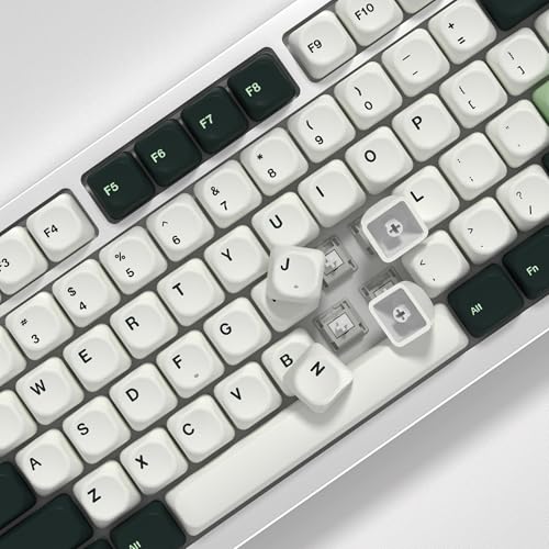 Image of KBDiy Botanical KOA Profile Keycaps 60 Percent,Dye-Sublimation PBT Green Custom Keyboard Keycap,131 Key Cap Set for Cherry Gateron MX Switches Mechanical Keyboards