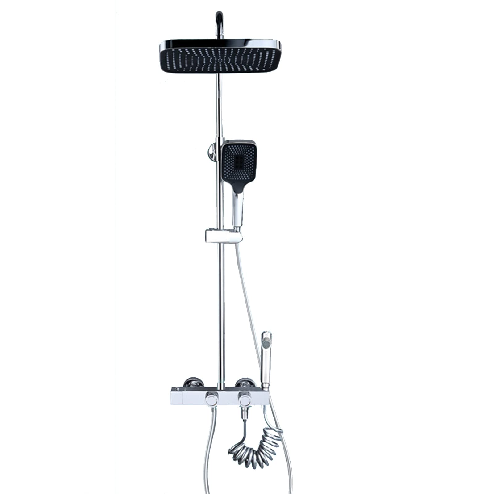 Système de douche thermostatique anti-brûlure 40°C avec pommeau de douche 3 modes et spray bidet