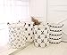 LANGYASHAN Storage Bin, Canvas Fabric Collapsible Organizer Basket for Laundry Hamper,Toy Bins,Gift Baskets, Bedroom, Clothes,Baby Nursery (circle lace)