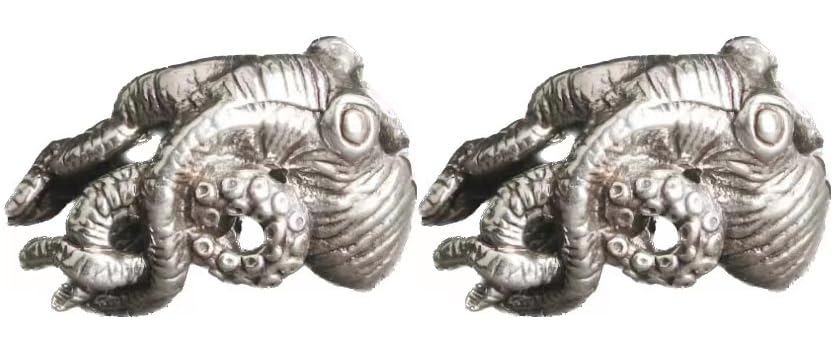 StarWay 2pcs Silver Octopus EDC Out Brass Knife Beads Umbrella Rope Cord Outdoor Knife Pendant Paracord Lanyard Bead