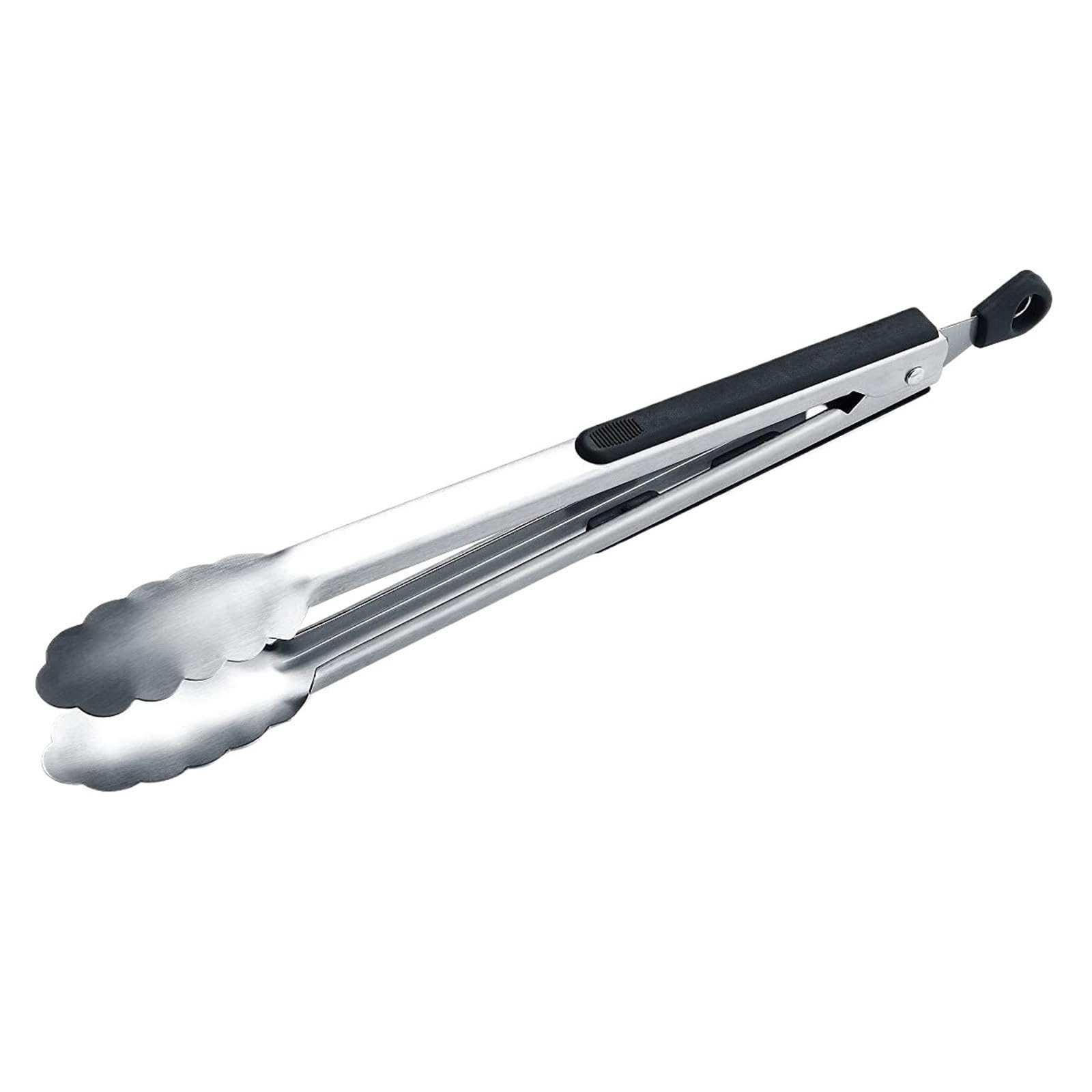 Küchenzange, Edelstahl-Grillzange for Kochen von Steaks, Rot und Schwarz, 20–44 cm(Black,42cm)