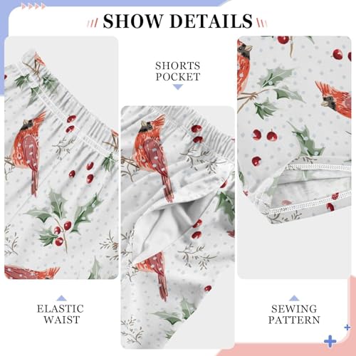 Christmas Cardinal Birds Boys Pants for Kids Jogger Pants with Pockets S-XL4