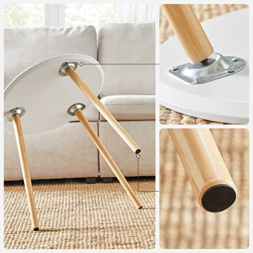 VASAGLE 2er Set Beistelltisch rund, Couchtisch mit Beinen aus Kiefernholz – Ansicht 7