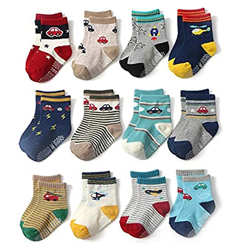 Image of Kidbee Baby Boy's Organic Cotton Anti Slip Grippers Socks