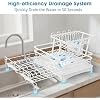Glovv 2-Tier Collapsible Over The Sink Dish Drying Rack, Kitchen Sink Organizer with Auto Drainage System, Dish Racks for Kitchen Counter with 4 Cup Holders,White