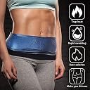 Waist Trimmer Sweat Waist Trainer Belts Stomach Wraps for Women Bodybuilding (Blue Inner, XXXL) gallery image