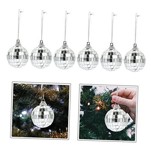 6pcs Disco Mirror Ornaments Reflective Hanging Decorations para árbol de Navidad, fiestas de cumpleaños, bodas y celebraciones miniatura 3