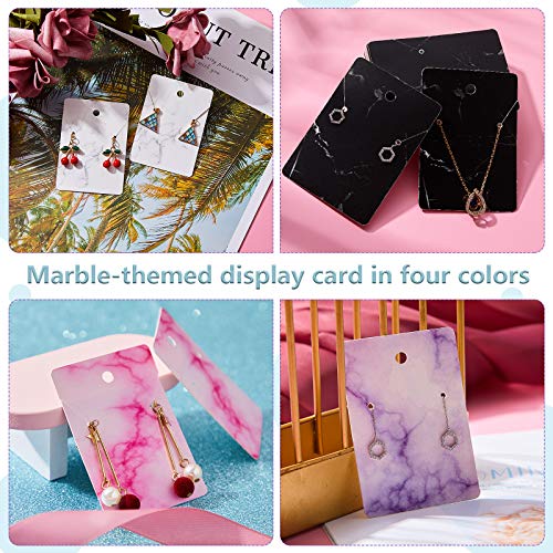 800 Pieces Earring Cards Marble Design Jewelry Display Card Holder Set, 200 Pieces 8 Colors Earring Cards 200 Pieces Self-Seal Bags And 400 Earring Backs For Diy Jewelry, Classic Style #TOP3