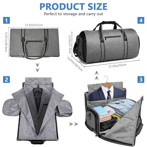 image for Garment Bags for Travel, Convertible Carry on Garment Duffel Bag Suit 