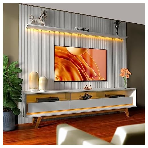 Rack Com Painel Para Tv 85 Polegadas Branco Lux Shop Jm
