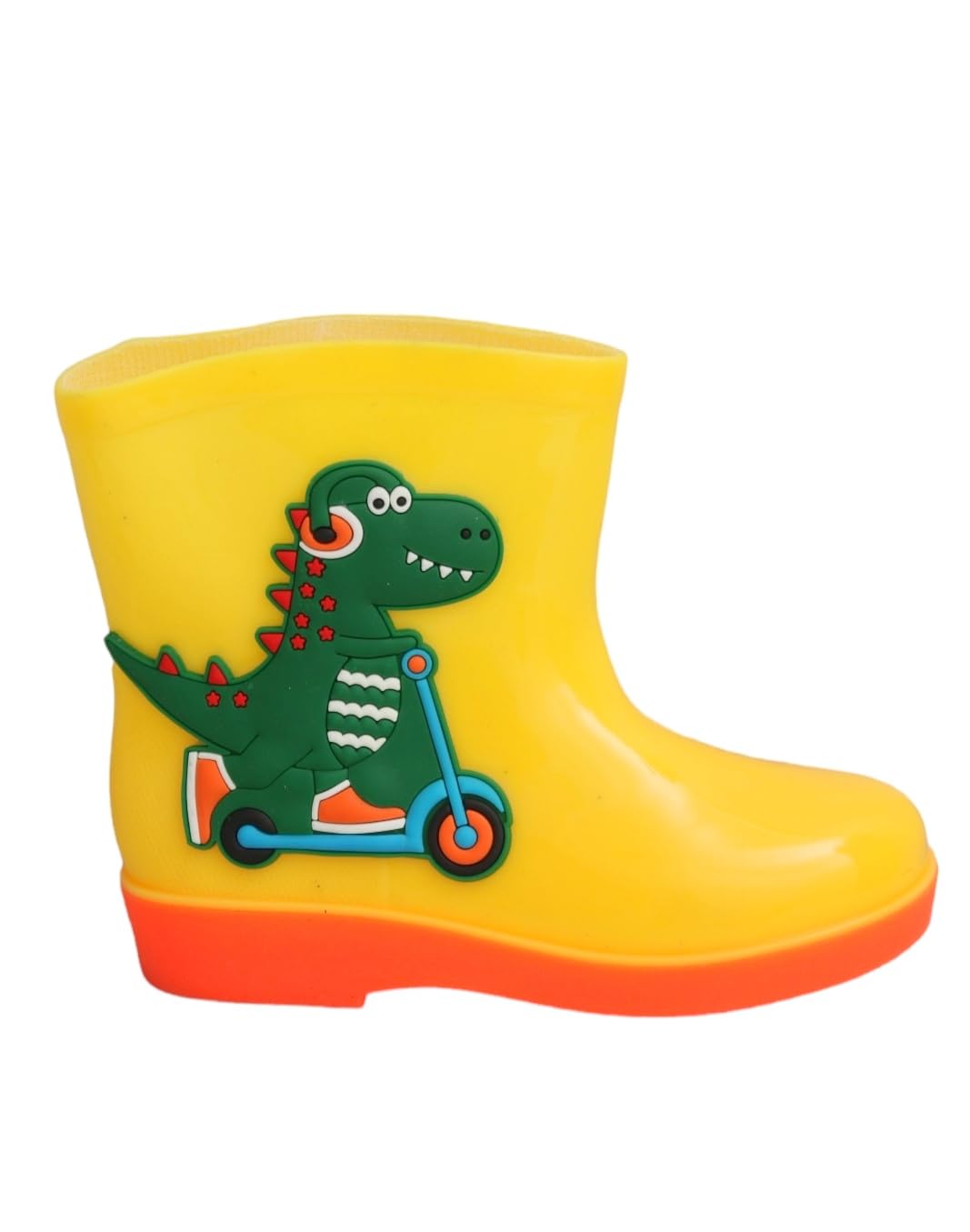 Yellow Bee Eva Adventurous Dino Themed Rain Boots For Boys