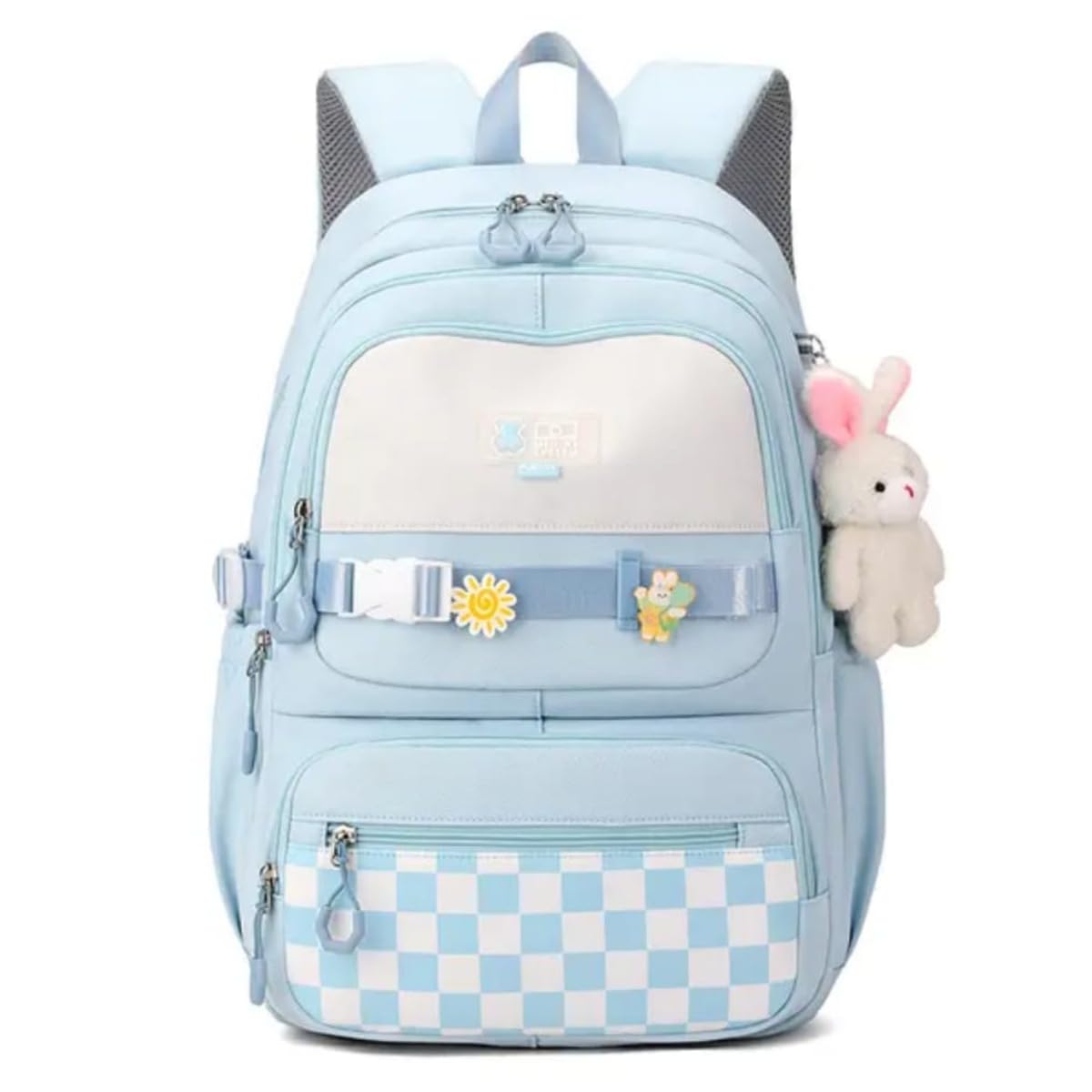 Girls School Bag Lightweight Water-Resistant Backpack with Multiple Compartments Sweet Pastel Kids Backpack with Cute Keychain (Age 9–15 Years)-image-36