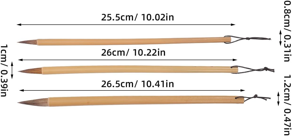Traditional Chinese Painting Hair 3pcs for Beginners